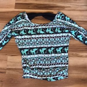 Mint and black 3/4 sleeve